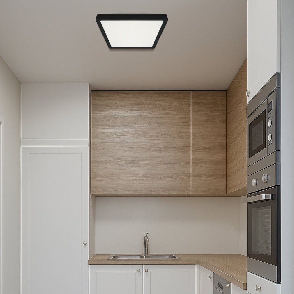 LUNOS 40CM 30W 3CCT SQUARE LED OYSTER DIMMABLE CEILING LIGHT