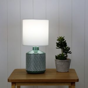CELIA Table Lamp with Ceramic Base and Fabric Shade