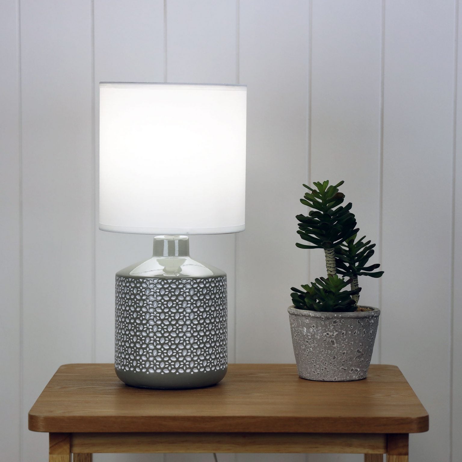 CELIA Table Lamp with Ceramic Base and Fabric Shade
