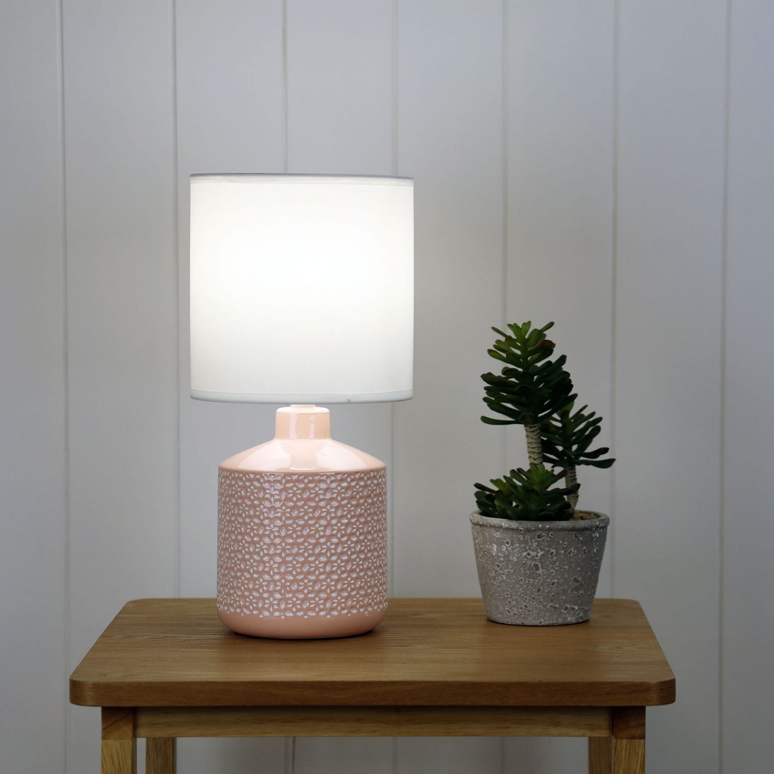CELIA Table Lamp with Ceramic Base and Fabric Shade