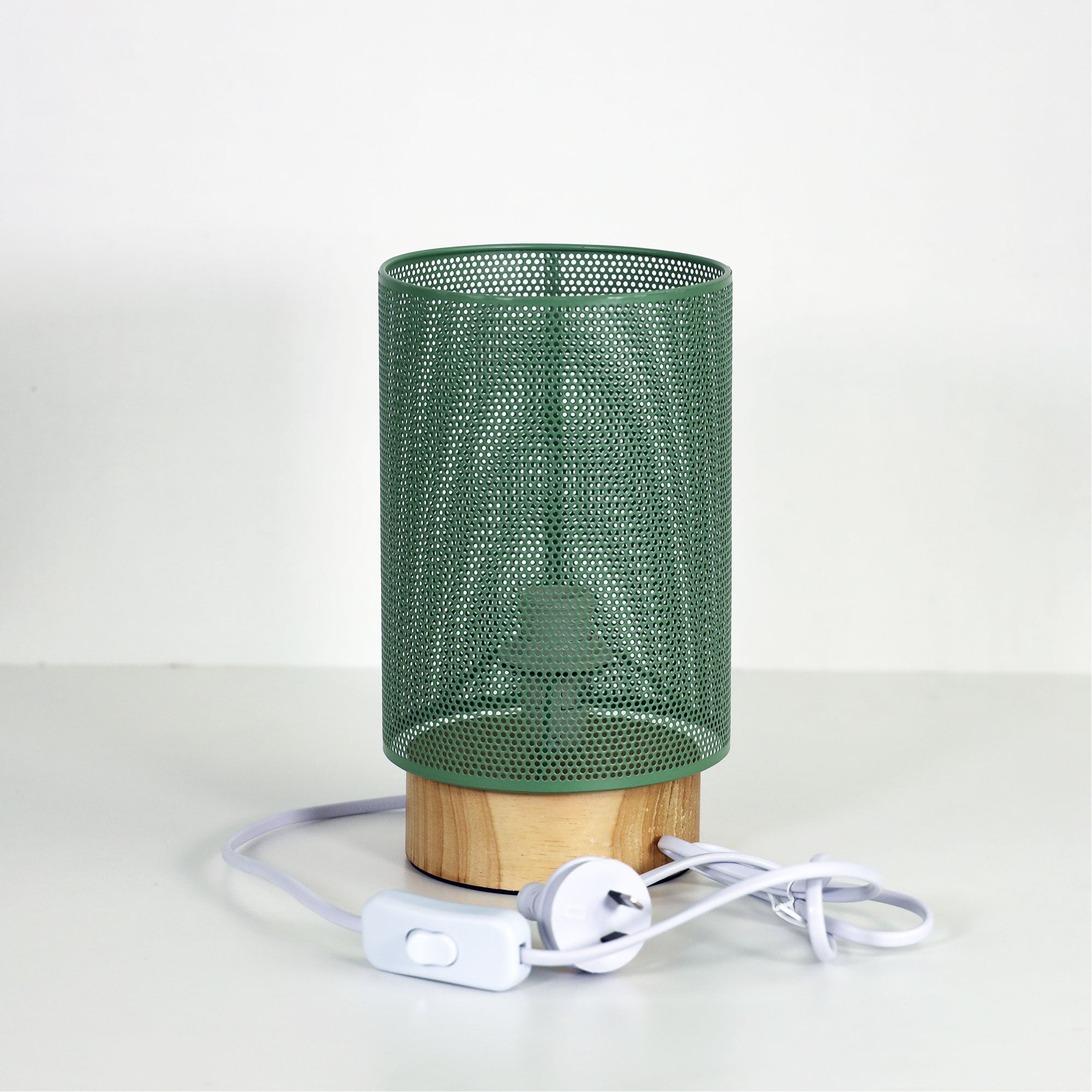 LENNY Table Lamp, Metal Mesh Shade (Green)