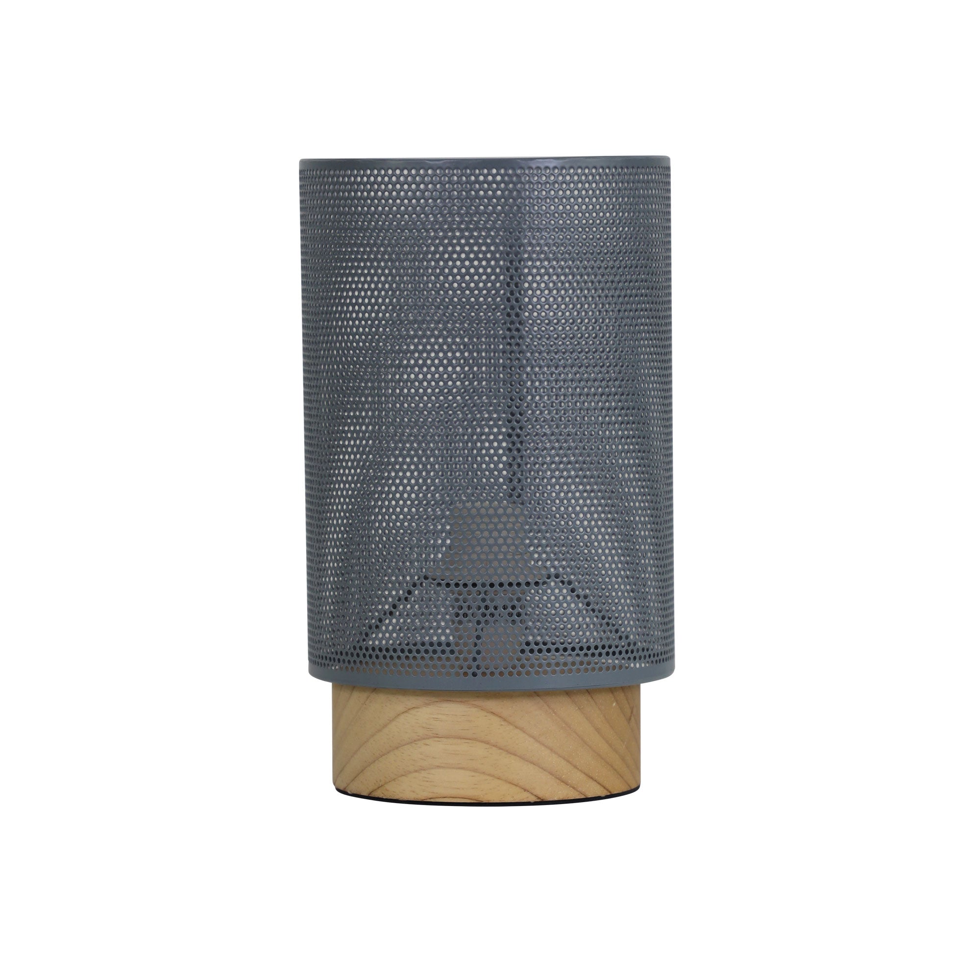 LENNY Bedside Table Lamp, Metal Mesh Shade (Grey)