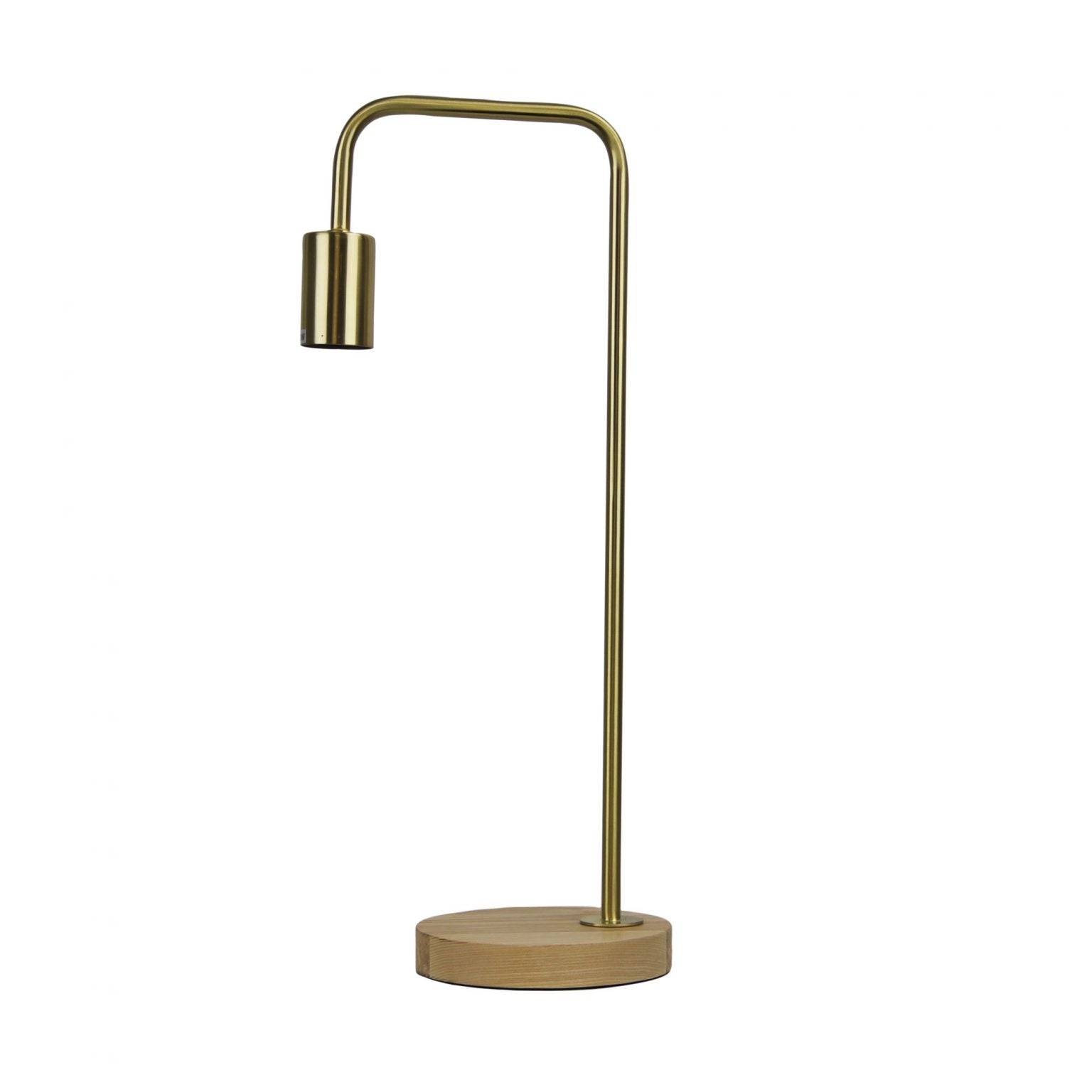 LANE Scandi Table Lamp Black with Timber