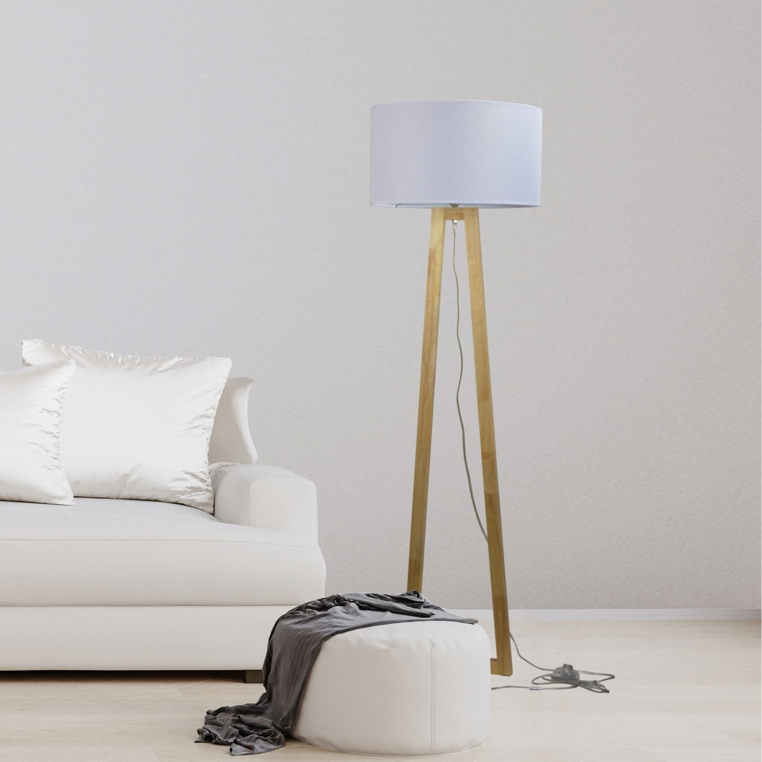 EDRA Scandi Floor Lamp with Cotton Shade