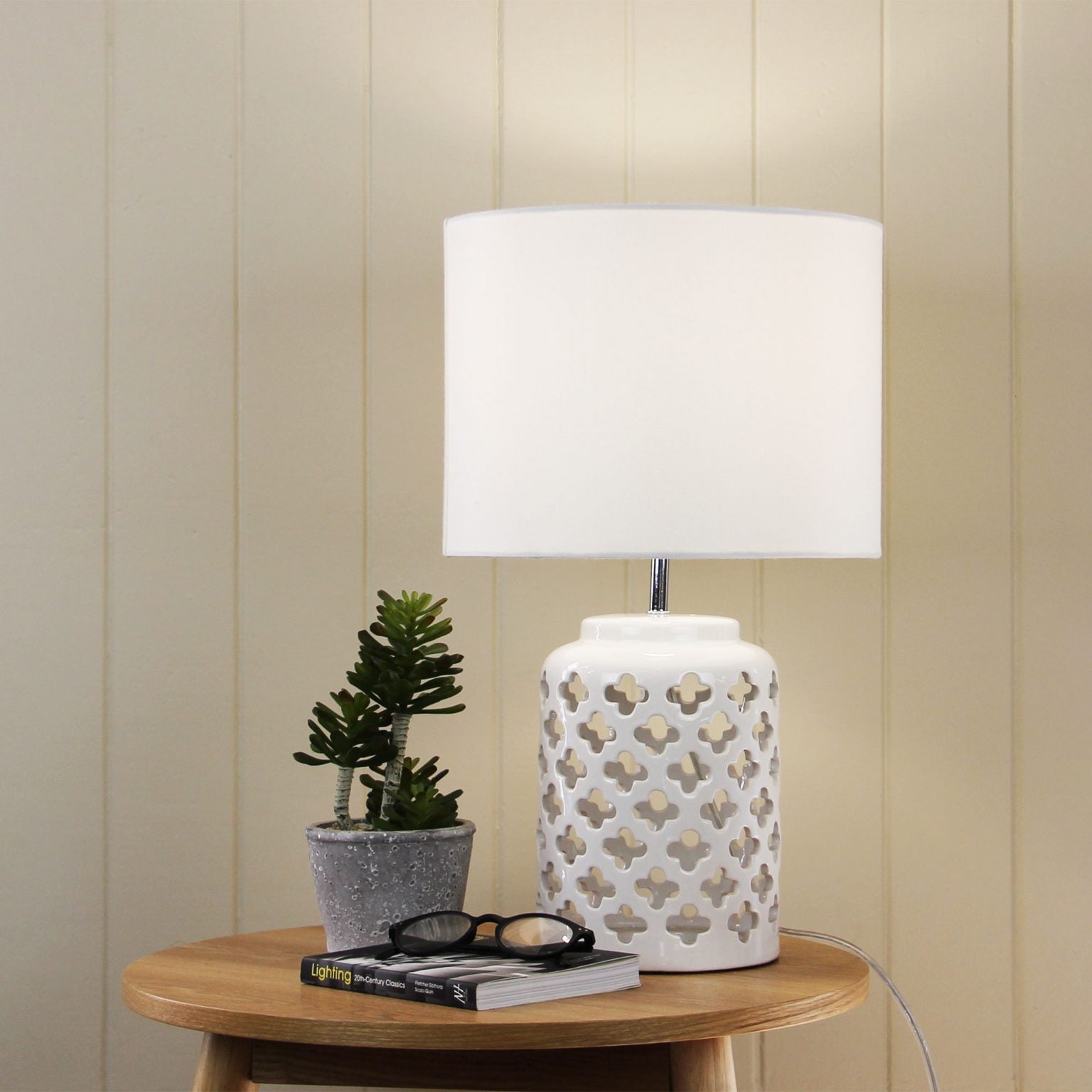 CASBAH Moorish Cut Ceramic Table Lamp