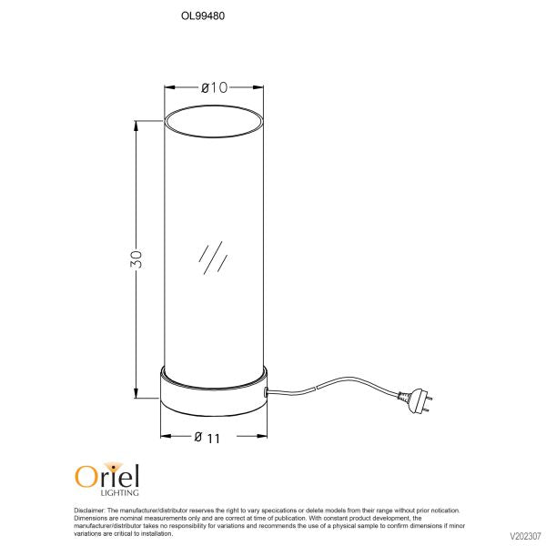 PEPE Touch Table Lamp dimensions