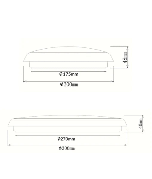 LED Waterproof Oyster Downlight, 24W (Tri-CCT, Pantone White)