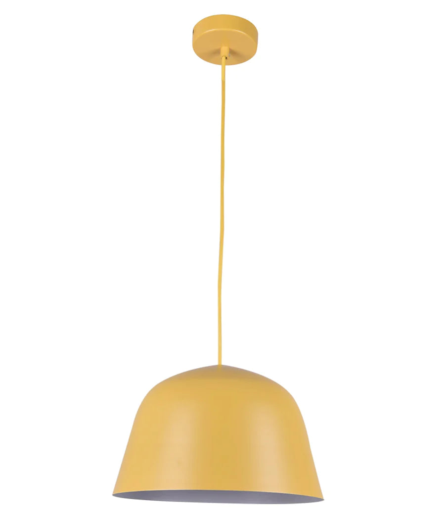 PASTEL Pendant Light, Angled Dome Shade (White/Black/Pink/Grey/Green/Blue/Yellow)