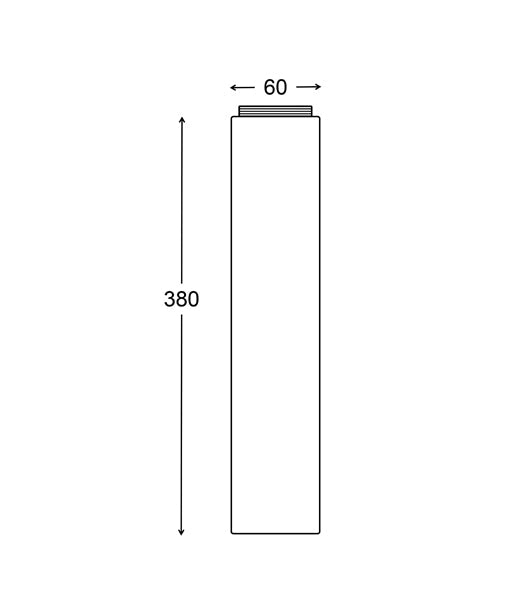 PHARE (GU10) Exterior Bollard Light Extension, 380mm (Titanium Aluminium)