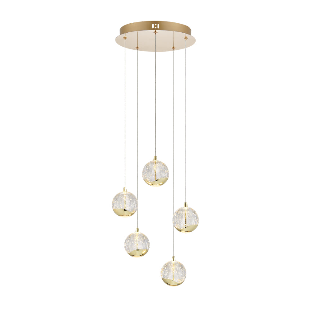 SEGOVIA 5 LED PENDANT LIGHT - GOLD