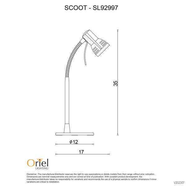 SCOOTER Table Lamp dimensions