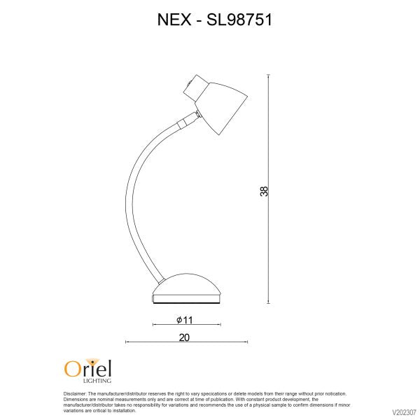 NEX Table Lamp dimensions