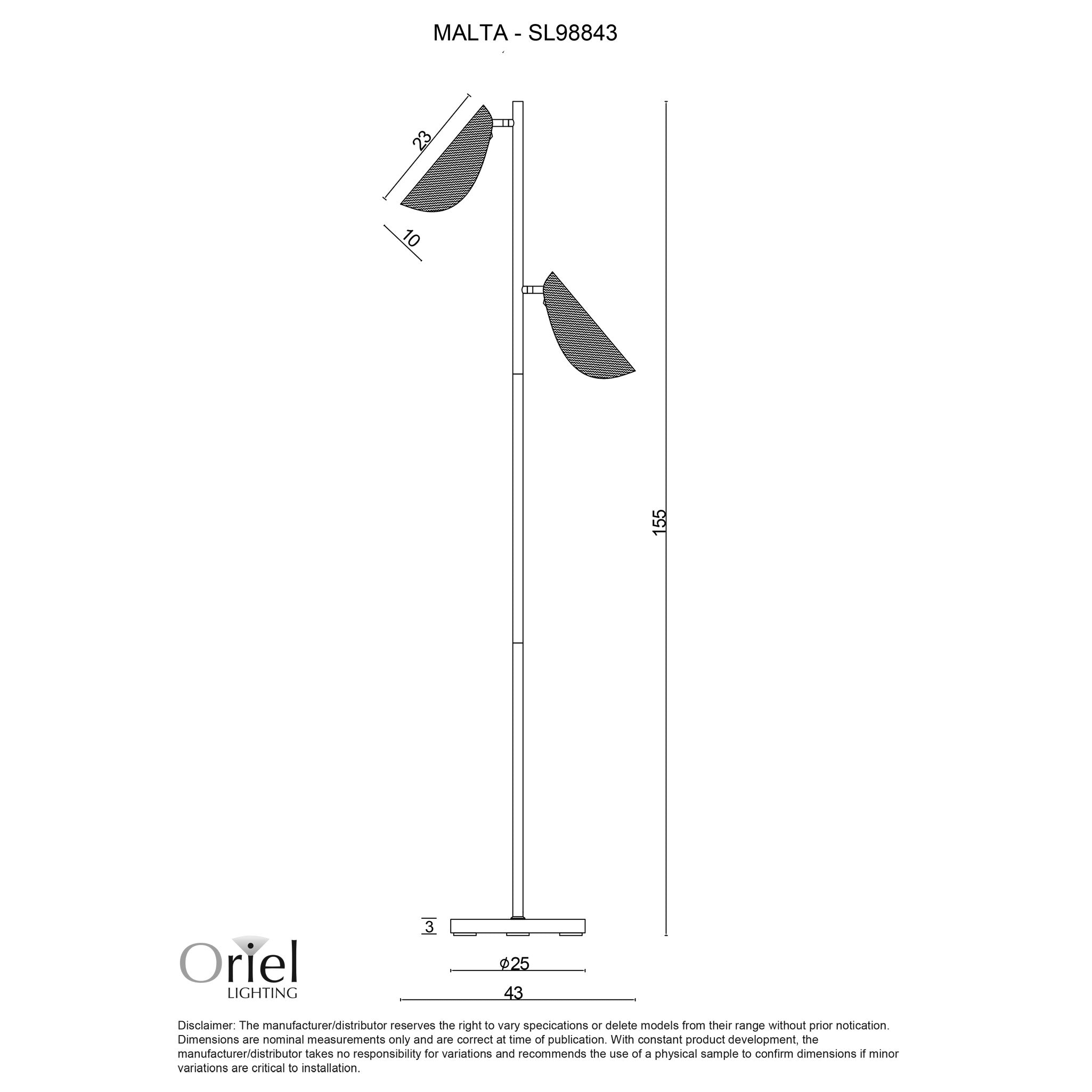 MALTA Floor Lamp dimensions