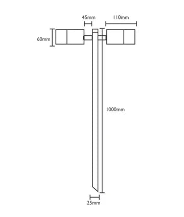 MR16 Exterior Spike Light, Single/Dual Adjustable (Black/316 Stainless Steel)