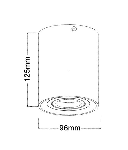 SURFACE GU10 Ceiling Downlight, Round Fixed Light with Diffuser (White/Black)