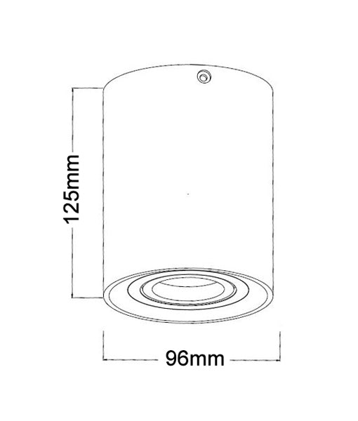 SURFACE GU10 Ceiling Downlight, Round Fixed Light with Diffuser (White/Black)