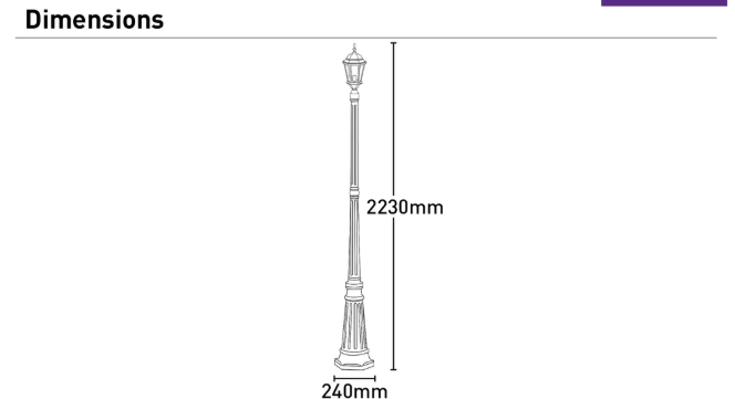 Yarra Outdoor Lamp Post Coach Light