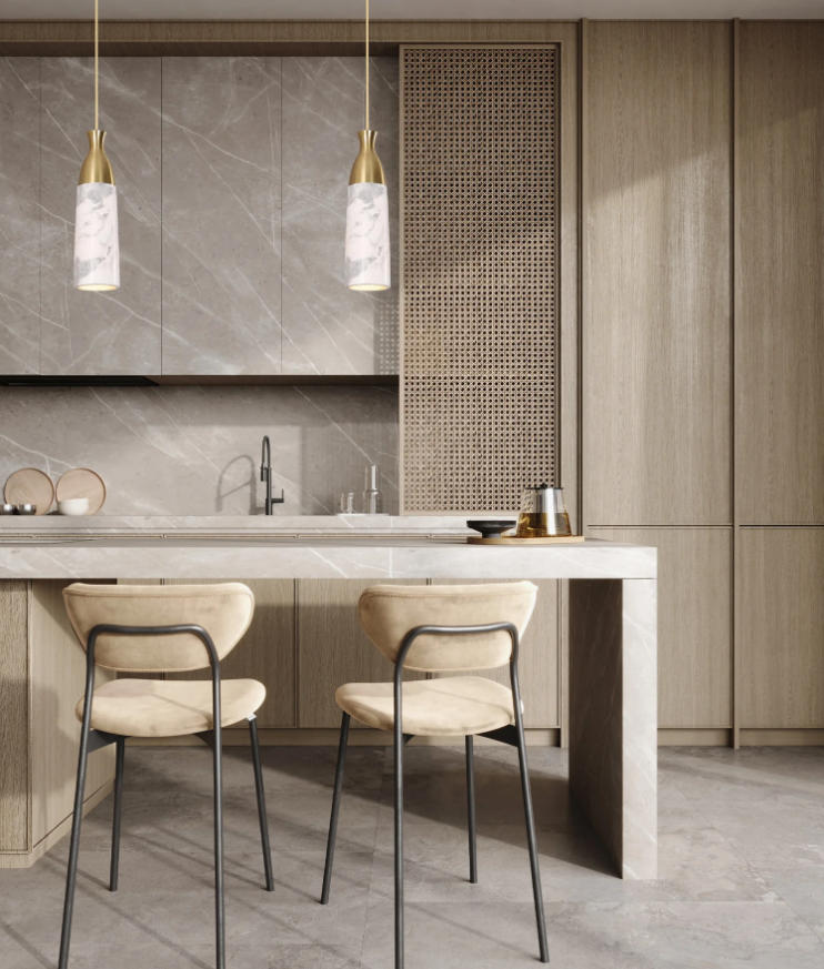 MARMOL: Interior Marble Cylinder Pendant Lights