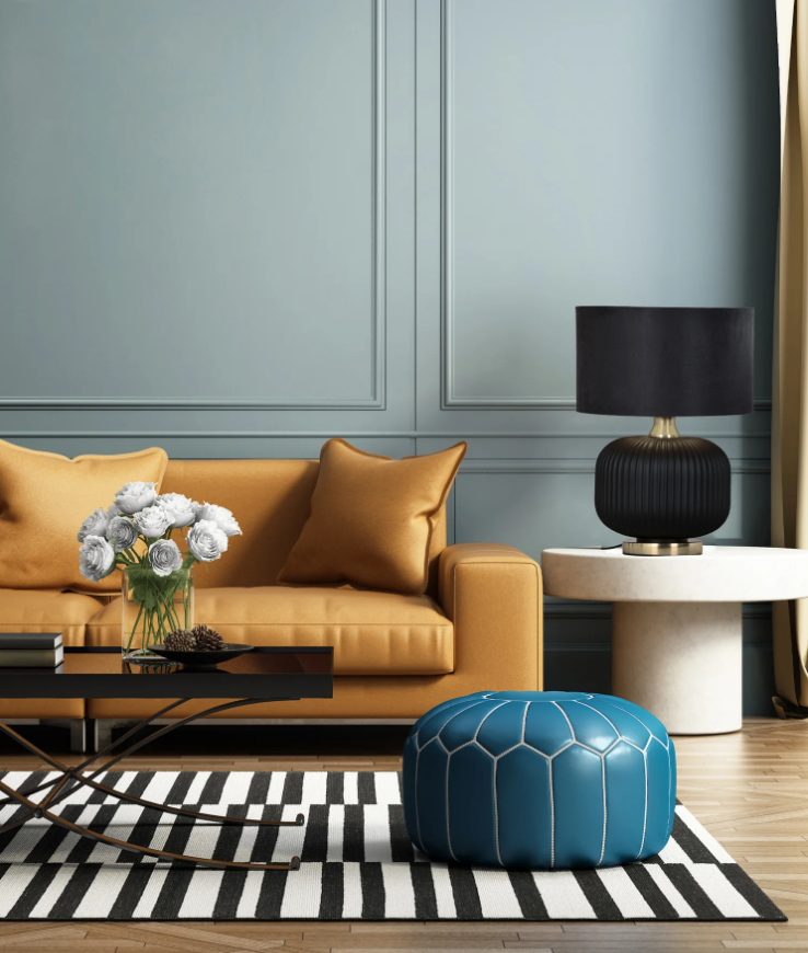 LUSSO: Interior Black Drum Shade Ceramic Base with Antique Brass Highlight Table Lamps