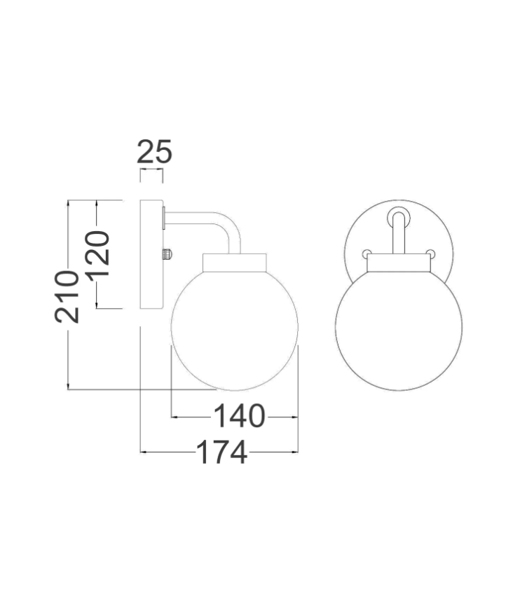 PALLA: Interior Single Sphere Alabaster with Brass Highlight Round Base Wall Light
