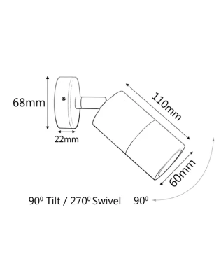 GU10 Exterior Wall Pillar Spot Lights (Solid Patina Brass) IP65