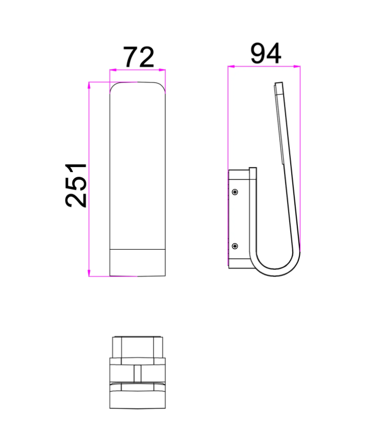 HAK: LED Tri-CCT Exterior Hook Wall Lights IP65