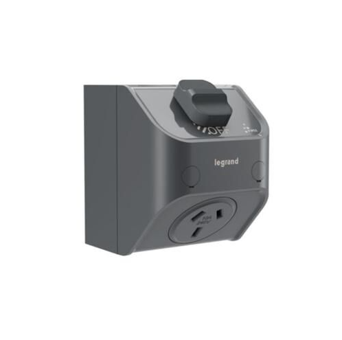 Legrand Aqua Life Compact Single Weatherproof Powerpoint 10A Cement Grey