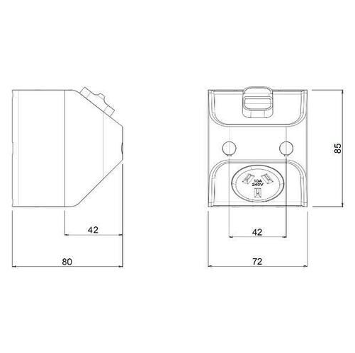 Legrand Aqua Life Compact Single Weatherproof Powerpoint 10A Cement Grey