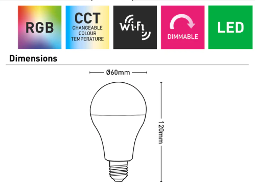 Classic Ikuü Smart Wi-Fi E27 LED with CCT & RGB