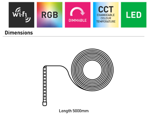 Ikuü Smart Wi-Fi 5m Strip Light