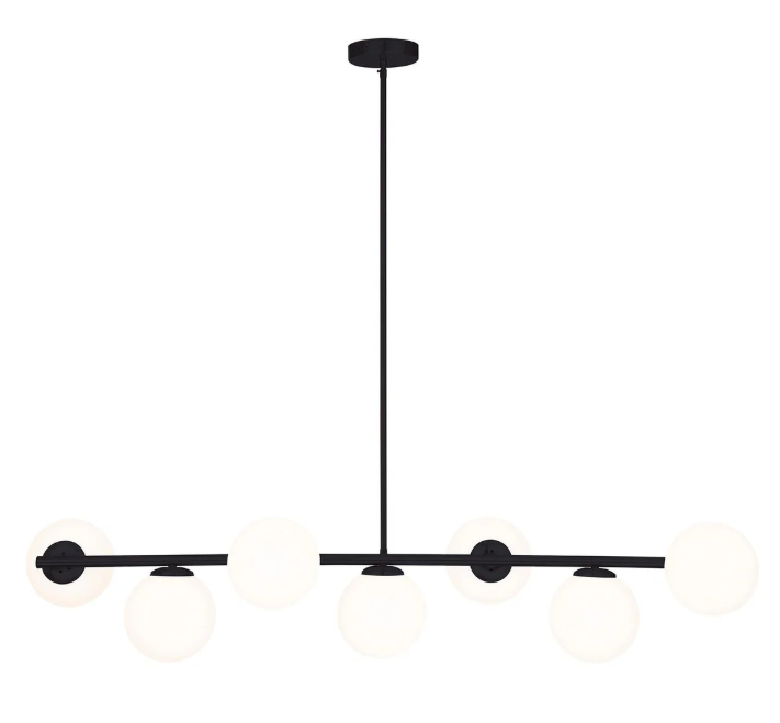 PRESTON Pendant, 7 Lights Glass Shade (Brass)