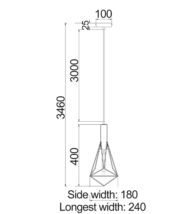 BLACKBAND & WHITEBAND: Diamond Shape Bird Cage Pendant Lights