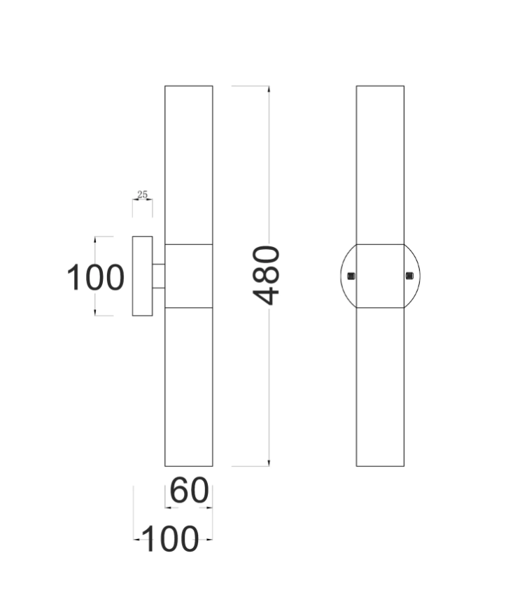 VARA: Interior Tubular Opal Glass Wall Lights