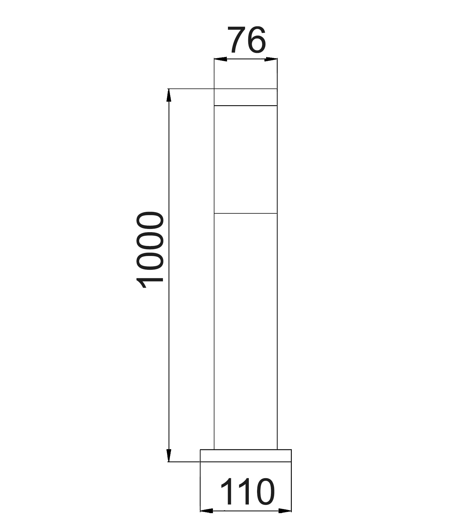 TORRE: E27 Surface Mounted 1000mm Bollard Lights IP44