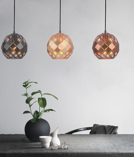 TUILE Pendant Light, Small Metal Shade (Matt Black/Champagne Gold/Coffee)