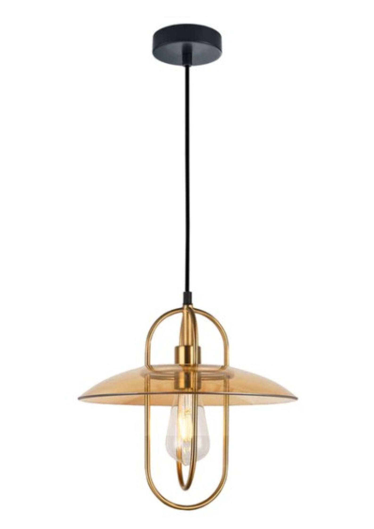 PAPILLON: Interior Oblong Iron with Glass Coolie Pendant Lights