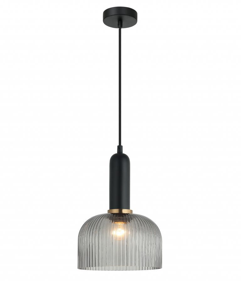 VINTAJ Pendant Light, Dome Glass Shade (Smokey Black/Green/Amber/Copper Painted/Chrome/Clear)