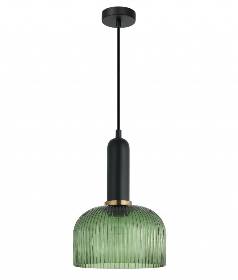 VINTAJ Pendant Light, Dome Glass Shade (Smokey Black/Green/Amber/Copper Painted/Chrome/Clear)