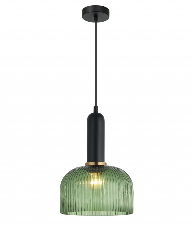 VINTAJ Pendant Light, Dome Glass Shade (Smokey Black/Green/Amber/Copper Painted/Chrome/Clear)