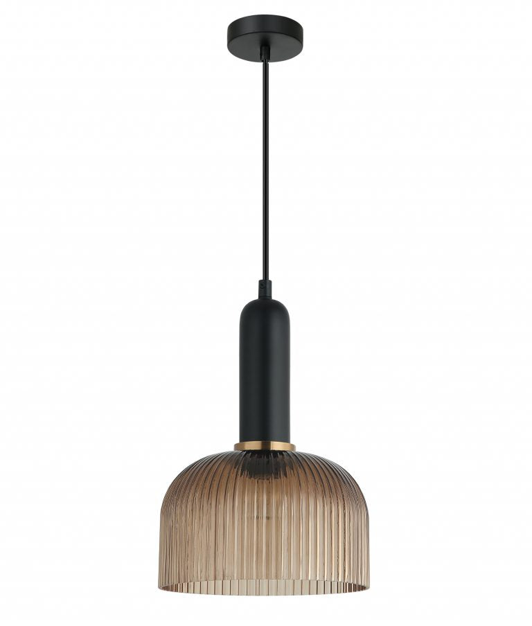 VINTAJ Pendant Light, Dome Glass Shade (Smokey Black/Green/Amber/Copper Painted/Chrome/Clear)