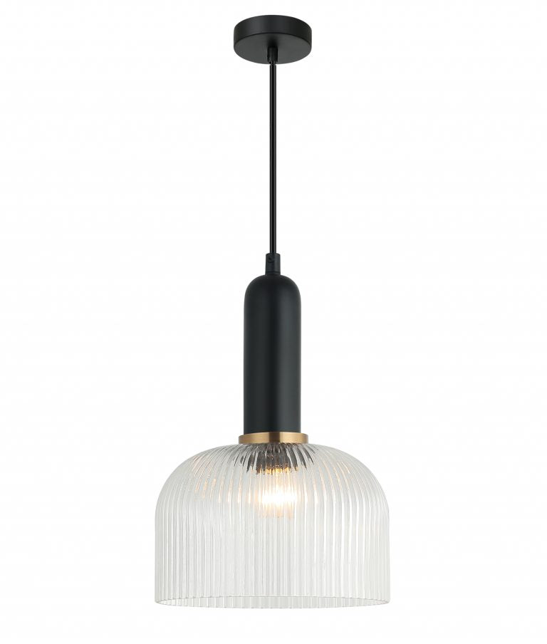 VINTAJ Pendant Light, Dome Glass Shade (Smokey Black/Green/Amber/Copper Painted/Chrome/Clear)