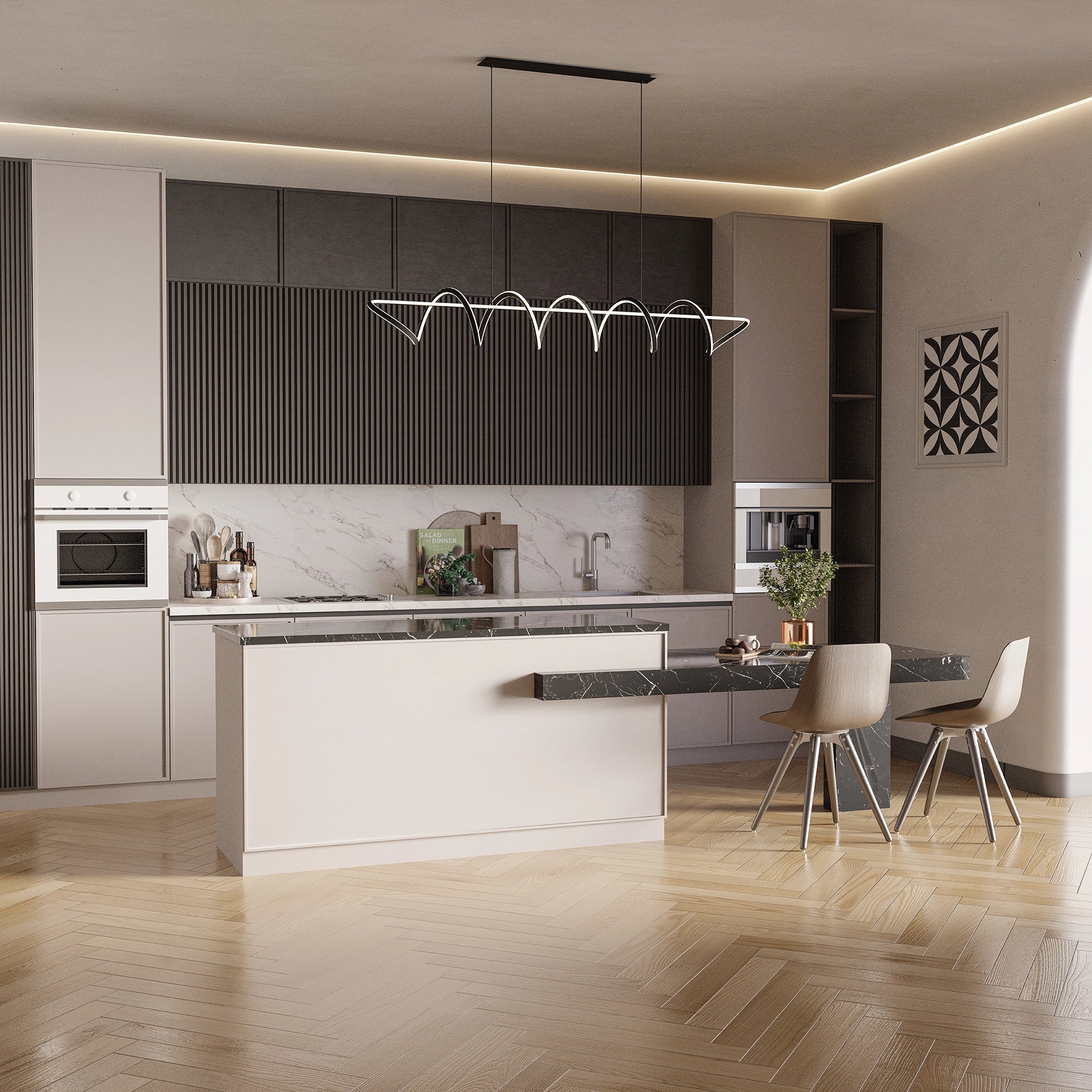 BULBUL Spiral Linear LED Pendant