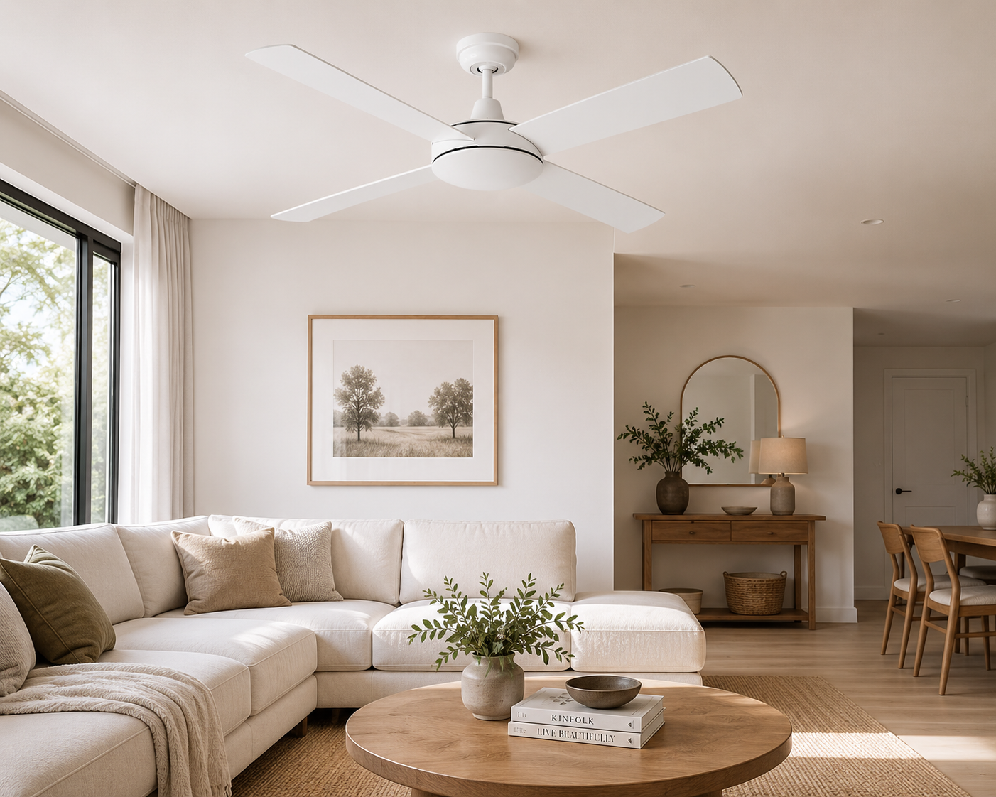 Caprice 132cm AC Ceiling Fan White Without Light