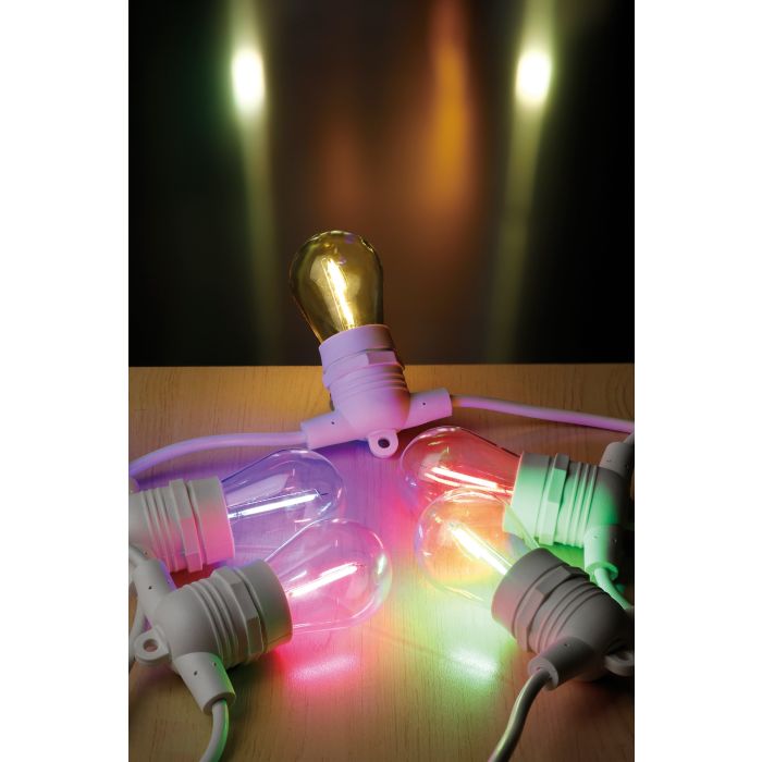 SOLAR FESTOON 10 light LED kit white & multi colour