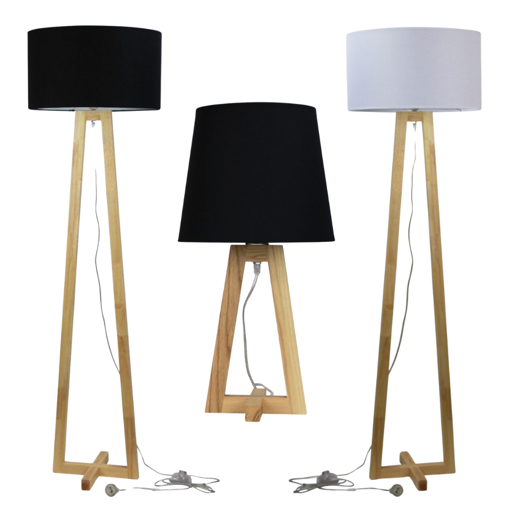 EDRA Scandi Table Lamp with Black Cotton Shade