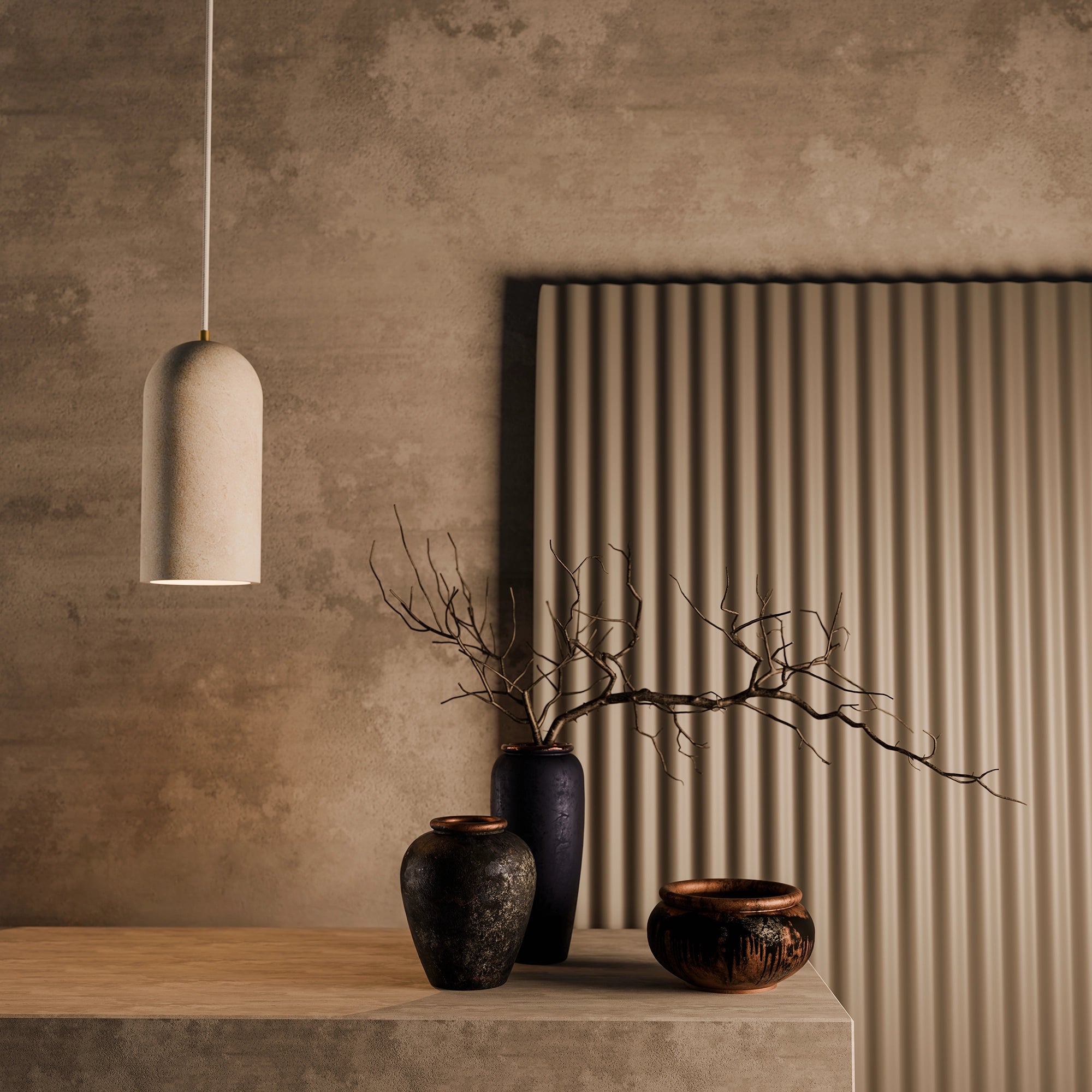 INSPIRE Crafted Travertine Pendants