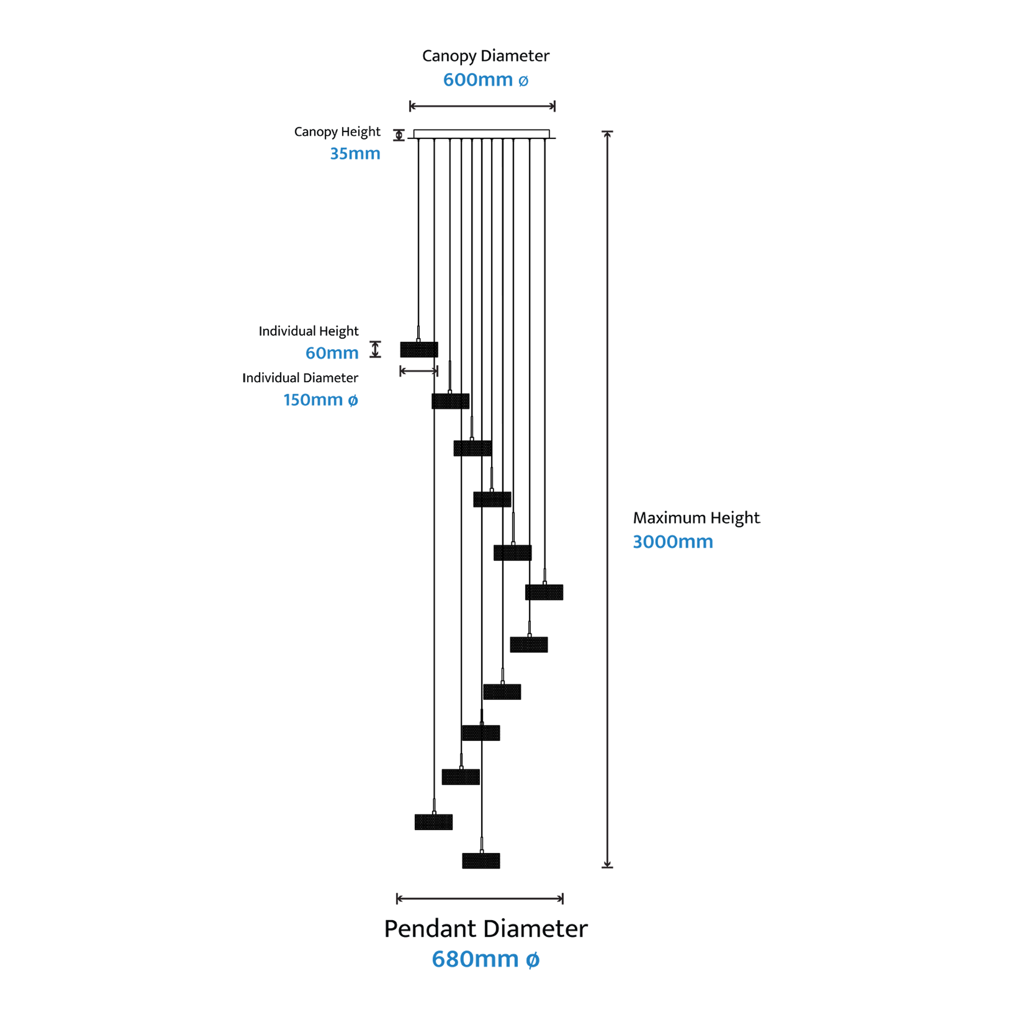 COUAS Textured Aluminium Pendants