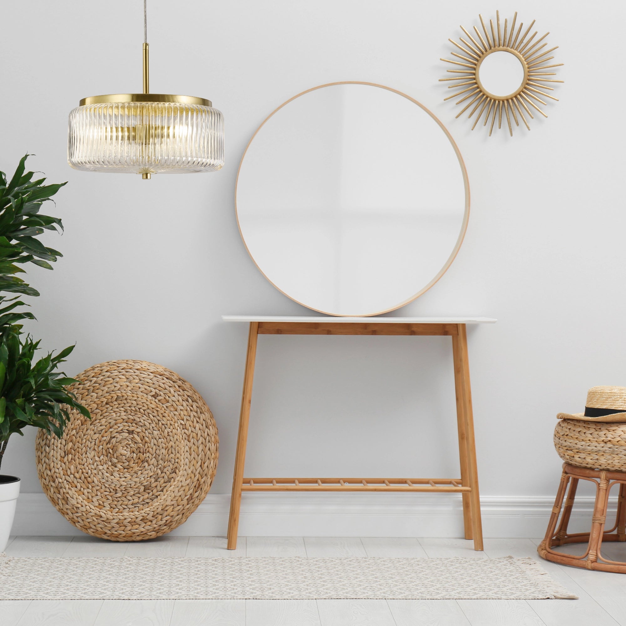 WHISTLER Contemporary Ribbed Glass Pendants