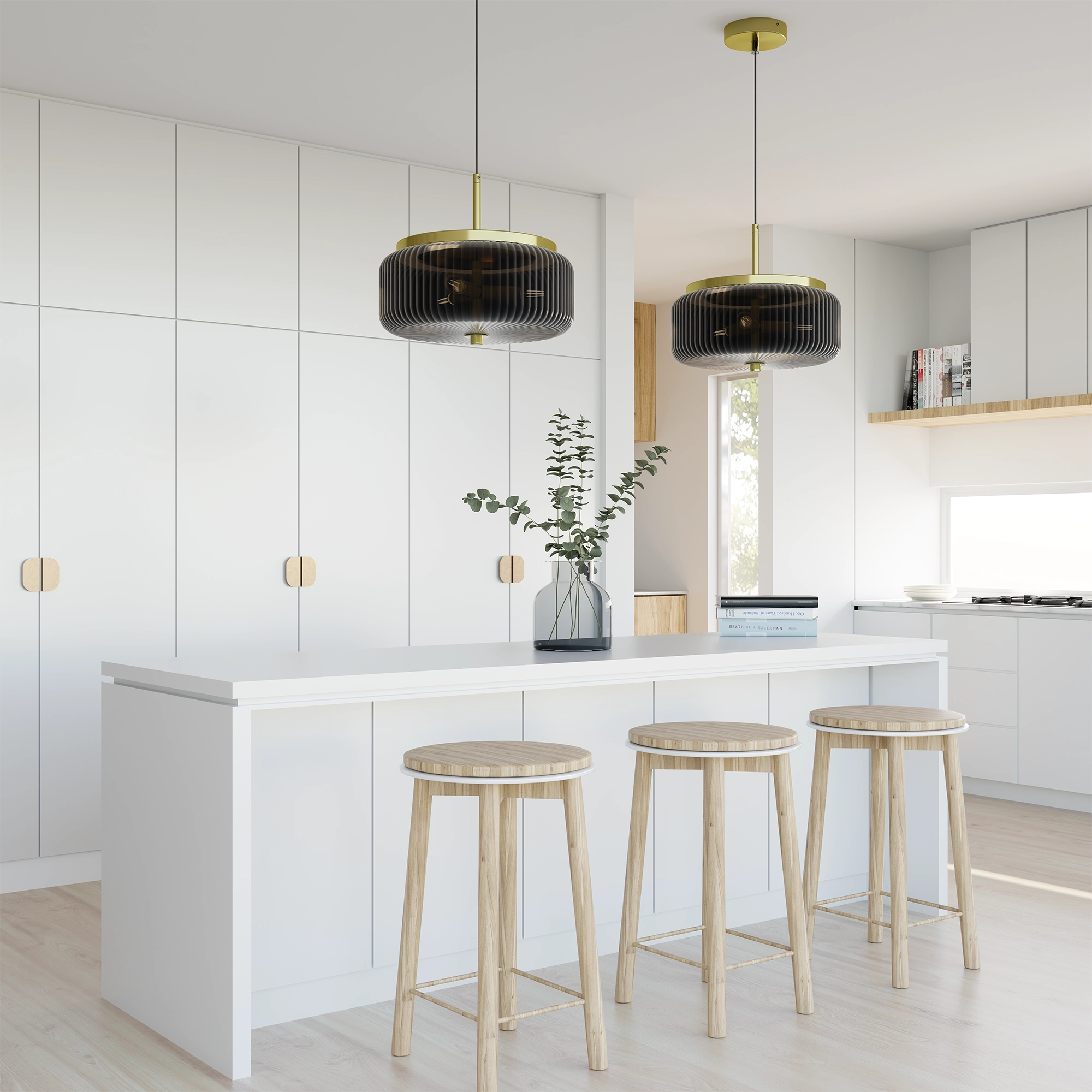 WHISTLER Contemporary Ribbed Glass Pendants