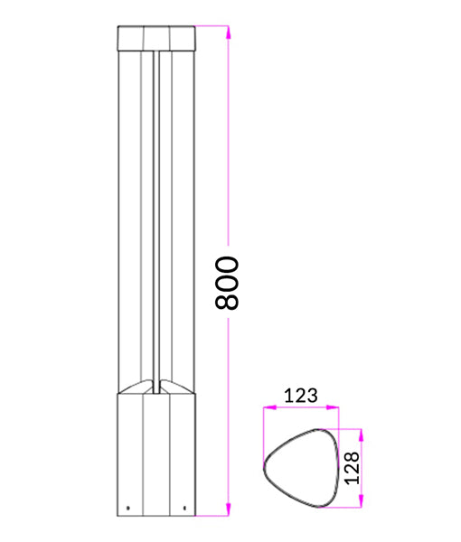 BOL Exterior Bollard Lights, 7W LED (Black)